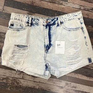 Kancan Acid Washed Shorts